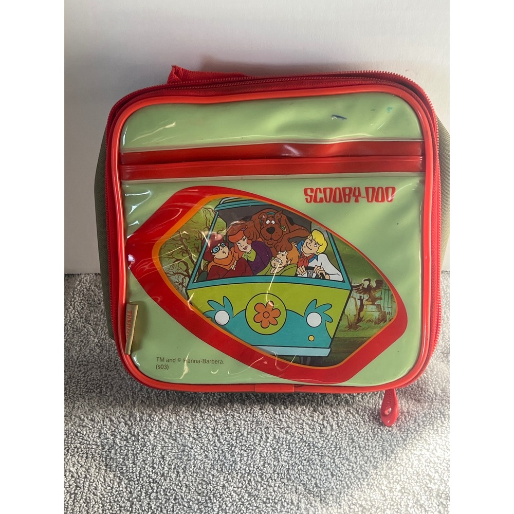 Scooby Doo Lunch Box Bag Green Red Cartoon Retro Vintage‎ Kids School Travel